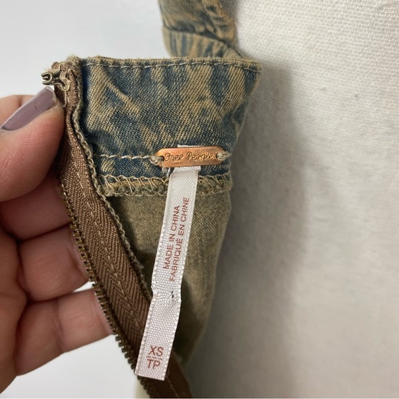 Free People Tencel Washed Apron Dress Sz XS - Picture 10 of 11